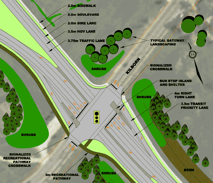 Typical intersection plan
