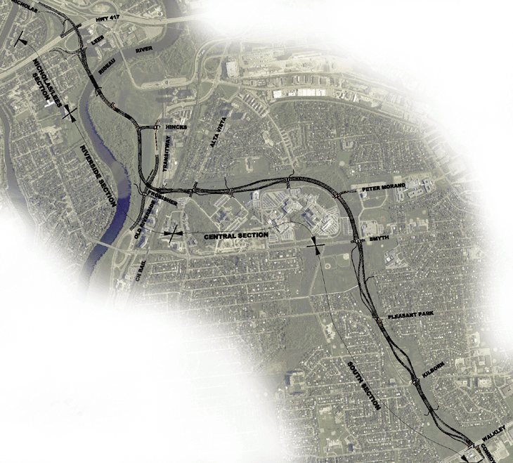 Map of corridor road from Conroy to Nicholas